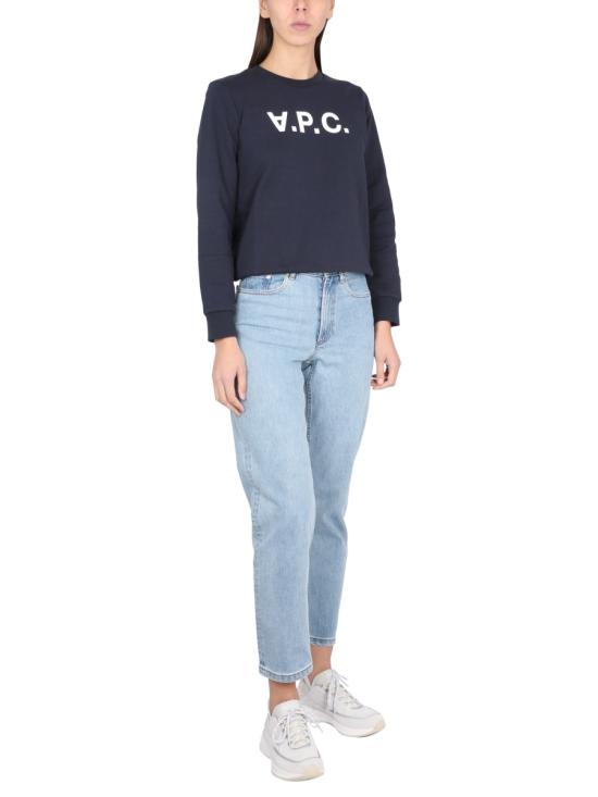  아페쎄 긴팔 티셔츠 COFAXF27644IAK IAK DARK NAVY DOM - A.P.C.