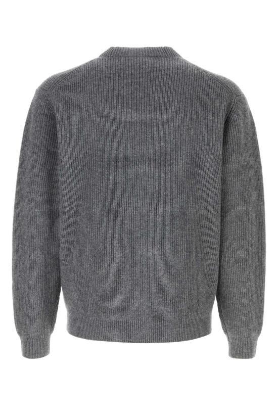 25SS 메종키츠네 볼드 폭스 헤드 패치 컴포트 립드 가디건 NM00501KT1093H131 GRAY DOM - MAISON KITSUNE