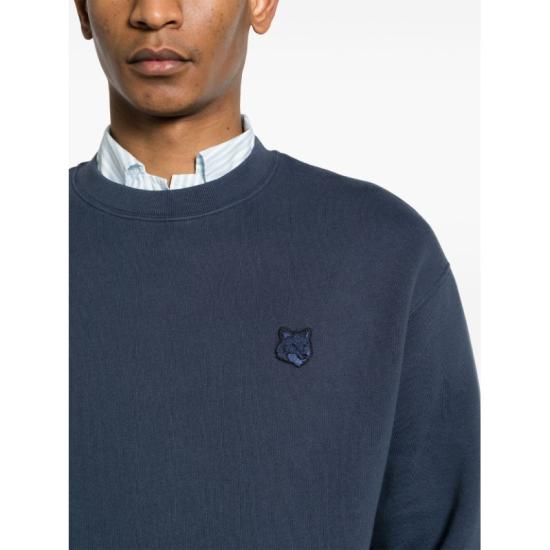  메종키츠네 볼드 폭스 헤드 패치 컴포트 스웨트셔츠 MM00316KM0307 P476 INK BLUE DOM - MAISON KITSUNE