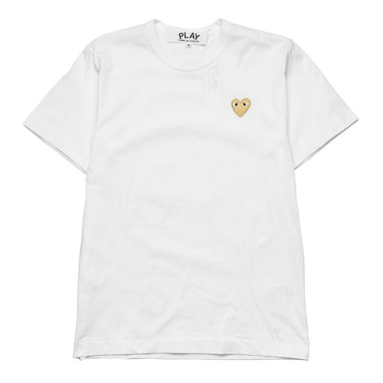  꼼데가르송 골드하트 와펜 반팔티 AX T216 051 4 P1T216 WHITE DOM