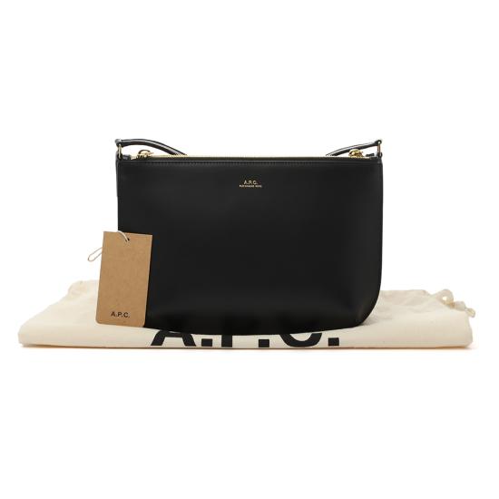  아페쎄 스무스 레더 더블 파우치 사라백 크로스백 PXAWVF61404LZZ Black LZZ BLACK - A.P.C.