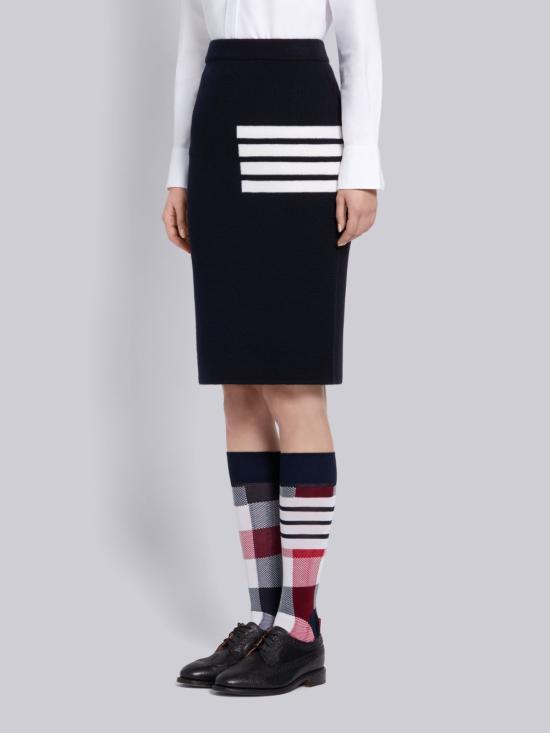  톰브라운 미디 스커트 FKK061A00014415 NAVY DOM - THOM BROWNE