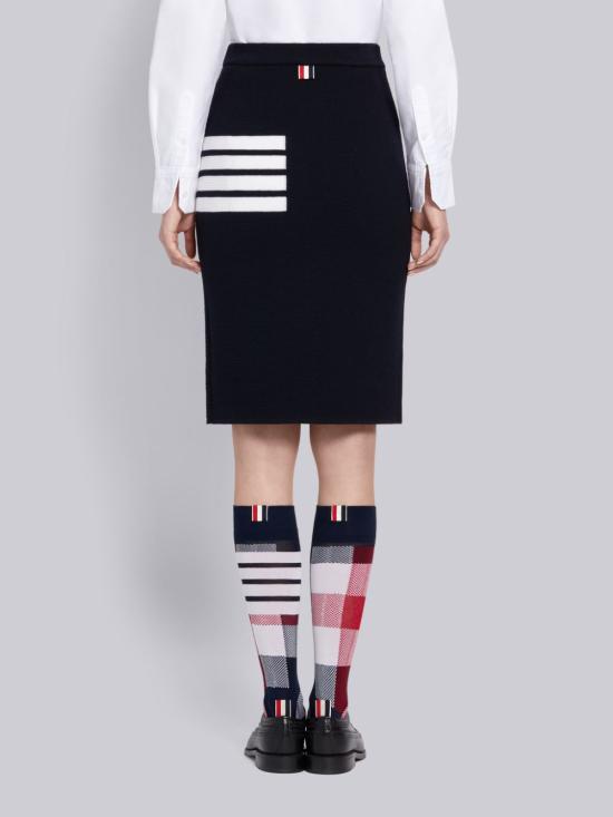  톰브라운 미디 스커트 FKK061A00014415 NAVY DOM - THOM BROWNE