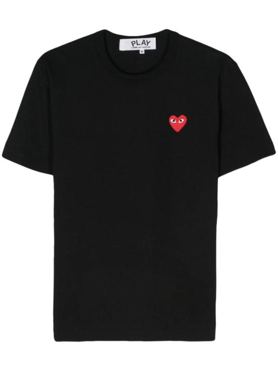 26SS 꼼데가르송 레드 하트 티셔츠 P1T108 BLACK DOM