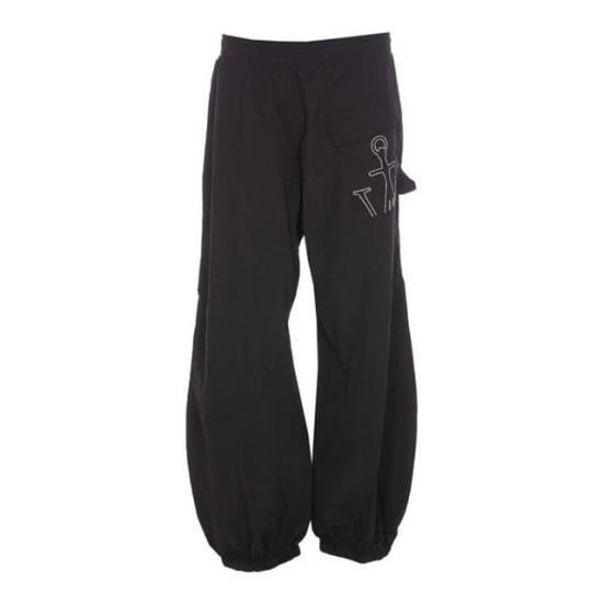  JW앤더슨 트위스트 앵커 로고 자수 조거팬츠 TR0282PG1345 999 BLACK DOM