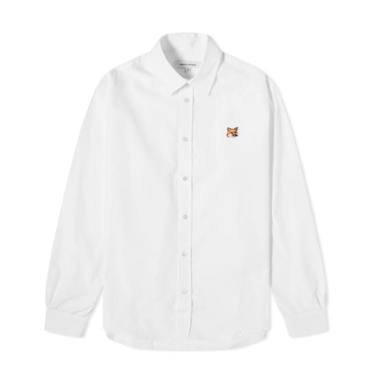  메종키츠네 폭스 헤드 클래식 셔츠 MM00409WC0026 P100 WHITE DOM