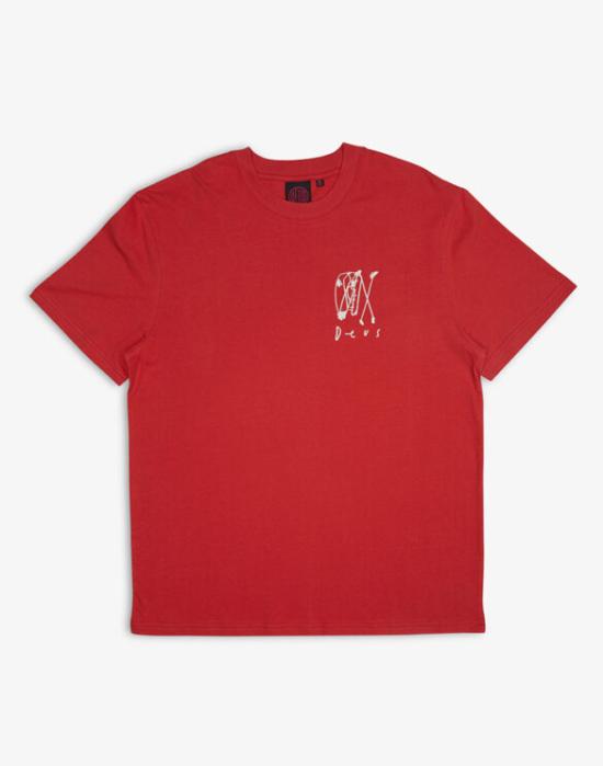  데우스 반팔 티셔츠 DMS231202ACRA CRANBERRY DOM