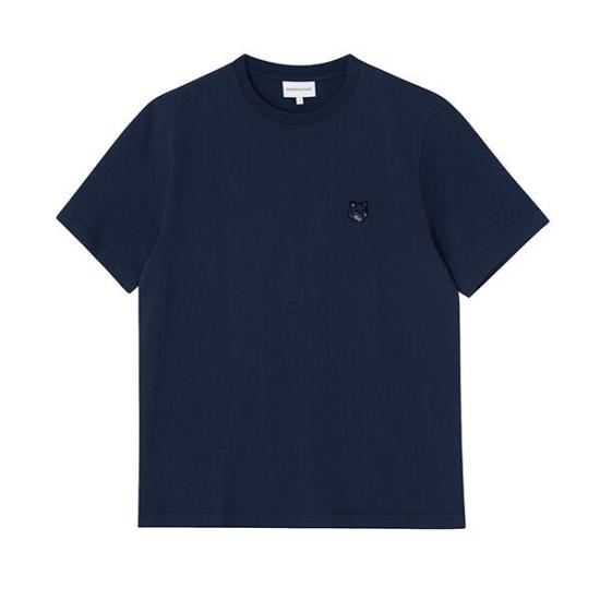  메종키츠네 볼드 폭스 헤드 패치 컴포트 티셔츠 MM00127KJ0118 P476 INK BLUE DOM