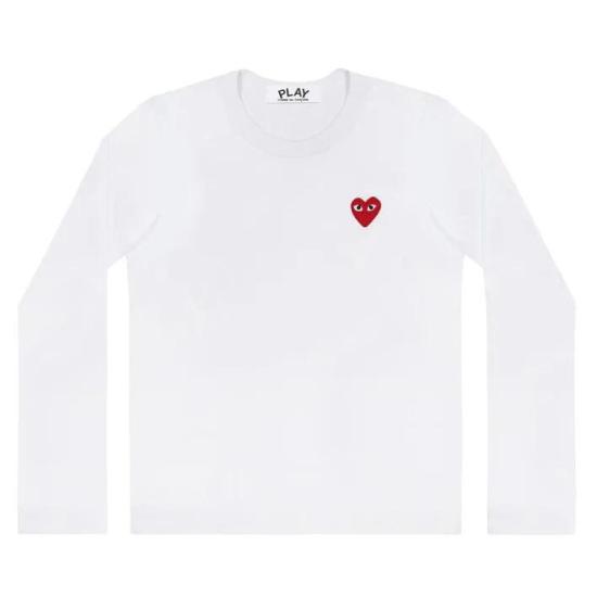 26SS 꼼데가르송 긴팔 티셔츠 AX T118 051 2 P1T118 WHITE DOM