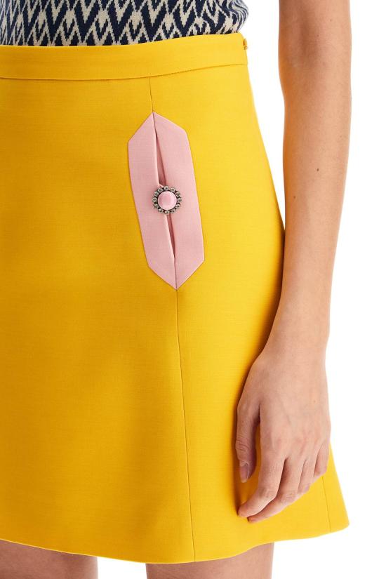 25SS 발렌티노 가라바니 숏 스커트 6B3RACE81CF YELLOW - VALENTINO GARAVANI