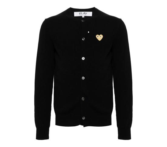 26SS 꼼데가르송 플레이 골드 하트 니트 가디건 AX N049 051 1 BLACK DOM