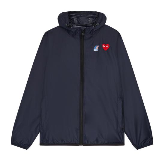 26SS 꼼데가르송 X 까웨 윈드 레인 자켓 AZ J501 051 1 P1J501 NAVY DOM