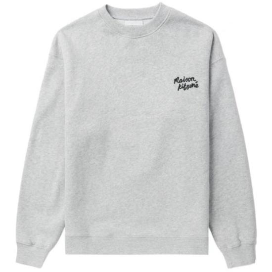  메종키츠네 핸드라이팅 컴포트 스웨트셔츠 MW00314KM0307O121 LIGHT GREY MELANGE BLACK DOM
