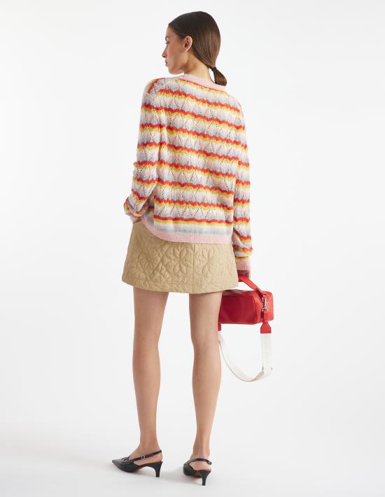  메종키츠네 가디건 NW00501KF00020032 PASTURE ROSE WILD STRAWBERRY DOM - MAISON KITSUNE