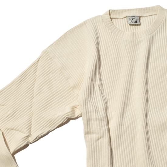  베이스레인지 긴팔 티셔츠 FSHL RIB 000 WHITE DOM - BASERANGE