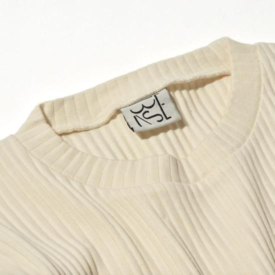 베이스레인지 긴팔 티셔츠 FSHL RIB 000 WHITE DOM - BASERANGE