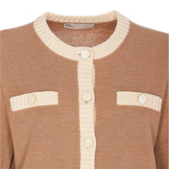  토리버치 가디건 162763265 CAMEL HEATHER FRENCH CREAM DOM - TORY BURCH
