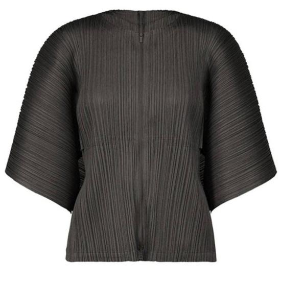  플리츠플리즈 반팔 티셔츠 PP48JO12317 CHARCOAL DOM