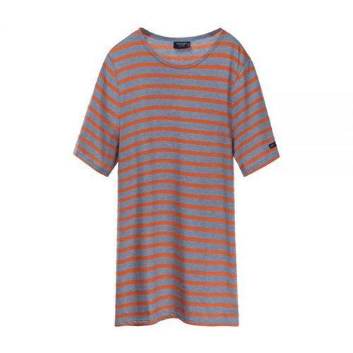  세인트제임스 반팔 티셔츠 9863 9 DENIM ORANGE FLUO DOM