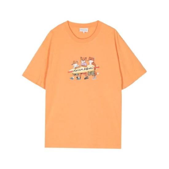  메종키츠네 반팔 티셔츠 MW00116KJ0136 P822 SUNSET ORANGE DOM