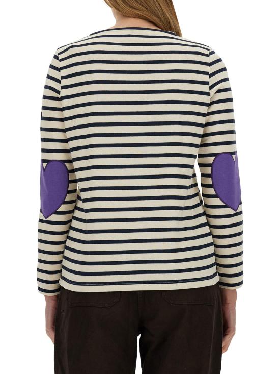 세인트제임스 긴팔 티셔츠 8649 O ECRU MARINE VIOLET DOM - SAINT JAMES
