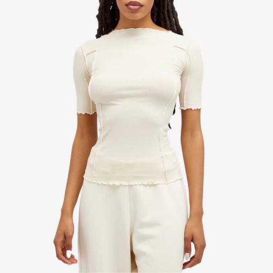 25SS 베이스레인지 반팔 티셔츠 TTO3RB000 OFF WHITE DOM - BASERANGE