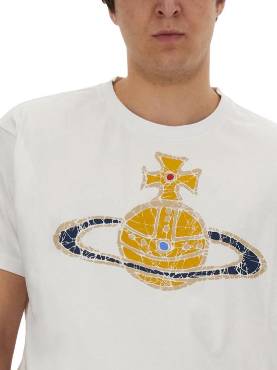  비비안웨스트우드 반팔 티셔츠 3G01001LJ001MA401 WHITE DOM - VIVIENNE WESTWOOD