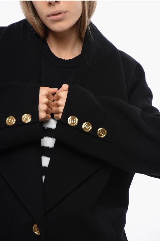  발망 코트 XF1UD045WB27 0PA Black - BALMAIN