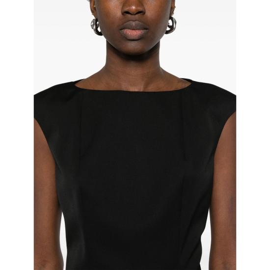 25SS 알렉산더 맥퀸 미디 원피스 819067 QJADA 1000 BLACK - ALEXANDER MCQUEEN