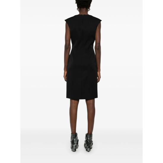 25SS 알렉산더 맥퀸 미디 원피스 819067 QJADA 1000 BLACK - ALEXANDER MCQUEEN