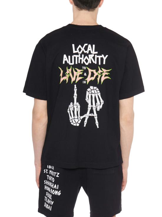  로컬 어쏘리티 반팔 티셔츠 FA23SSN02 Black - LOCAL AUTHORITY