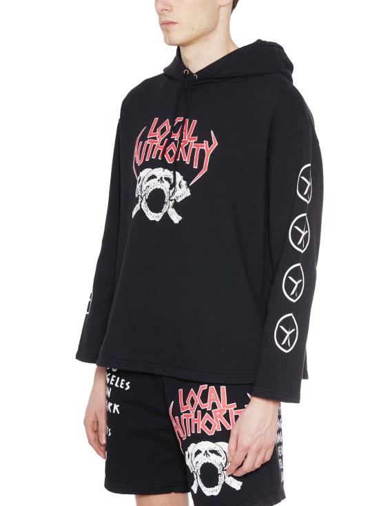  로컬 어쏘리티 후드 티셔츠 FO23LSNF01 Black - LOCAL AUTHORITY