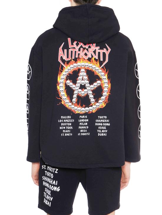  로컬 어쏘리티 후드 티셔츠 FO23LSNF01 Black - LOCAL AUTHORITY