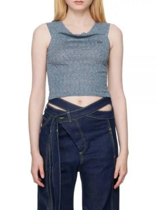  비비안웨스트우드 민소매 티셔츠 18030045Y001CK401 BLUE TWEED DOM