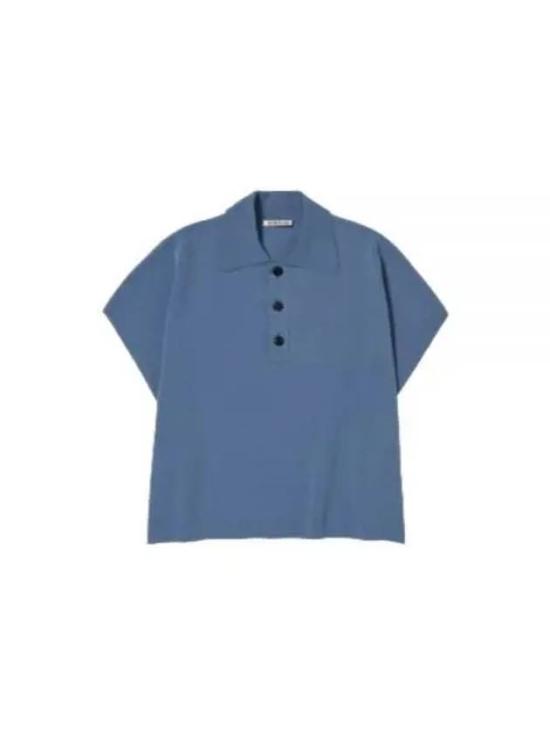  오라리 폴로 티셔츠 A24SP01HS BLUE GRAY DOM