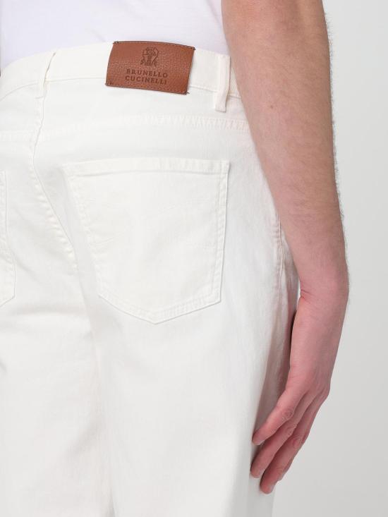 25FW 브루넬로 쿠치넬리 스트레이트 팬츠 M277PD3210 C7210 White - BRUNELLO CUCINELLI