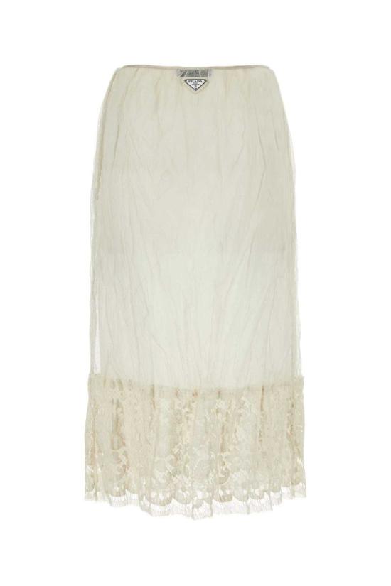  프라다 숏 스커트 P141JSOOO14F7 F0018 WHITE - PRADA