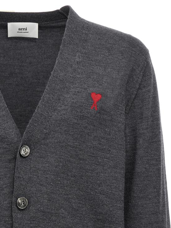  아미 ADC 메리노 울 가디건 HKC111KN0025055 GRAY DOM - AMI