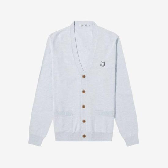  메종키츠네 볼드 폭스 헤드 패치 V넥 가디건 MM00509KT1036H410 DOM