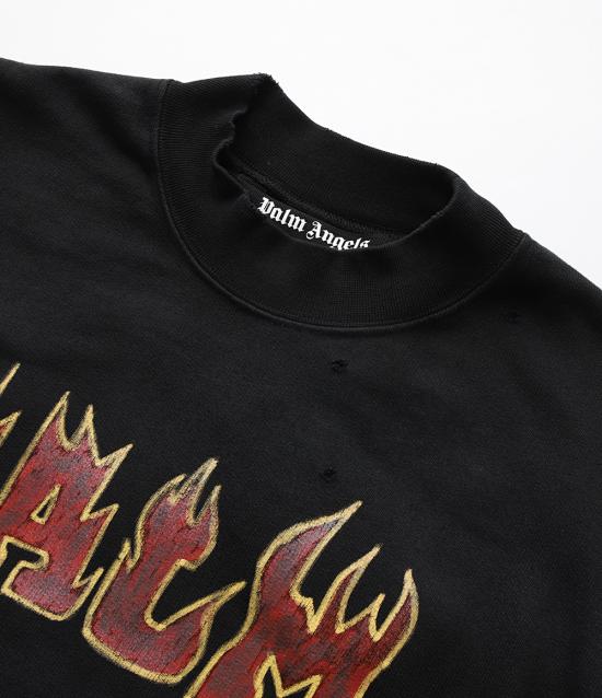  팜앤젤스 긴팔 티셔츠 PMBA065S23FLE0081025 BLACK DOM - PALM ANGELS