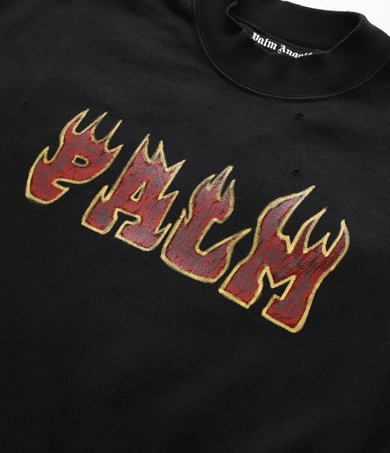  팜앤젤스 긴팔 티셔츠 PMBA065S23FLE0081025 BLACK DOM - PALM ANGELS