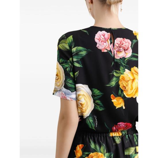 25SS 돌체앤가바나 블라우스 F7AO2T FSA7B HN5IY BLACK PINK - DOLCE & GABBANA