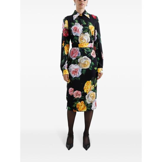 25SS 돌체앤가바나 미디 스커트 F4B6UT FSA7B HN5IY BLACK YELLOW - DOLCE & GABBANA