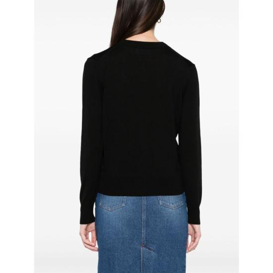 25SS 아미 스몰 하트 로고 자수 가디건 BFFKC111KN0025001 BLACK DOM - AMI