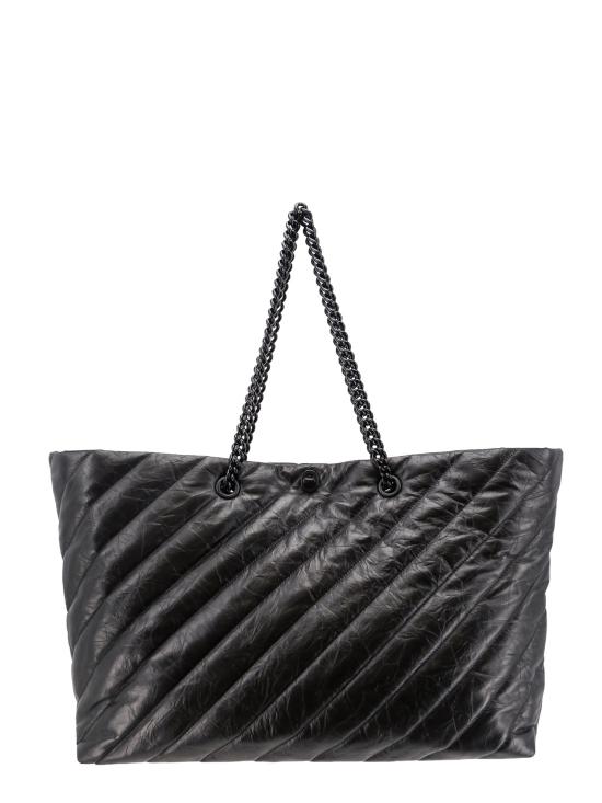  발렌시아가 크러쉬 라지 캐리 올 사우스 백 771718 2AAWW 1000 BLACK DOM - BALENCIAGA