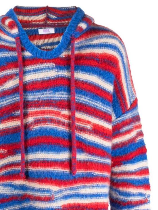  이알엘 후드 티셔츠 ERL07N015 RED BLUE DOM - ERL