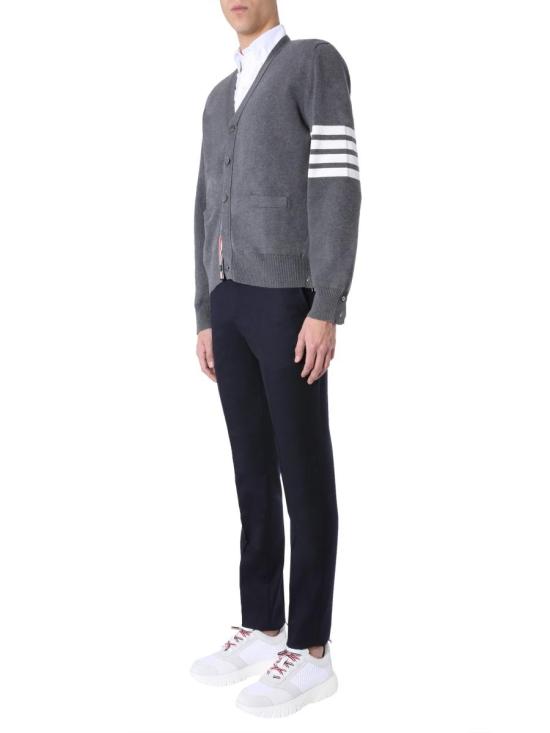 26SS 톰브라운 코튼 밀라노 스티치 4바 V넥 가디건 MKC171A 00219 035 MED GRAY DOM - THOM BROWNE
