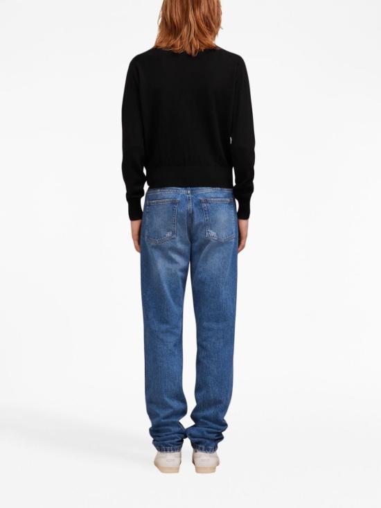 25SS 아미 ADC 자수 크루넥 스웨터 BFHKS111KN0025001 BLACK DOM - AMI