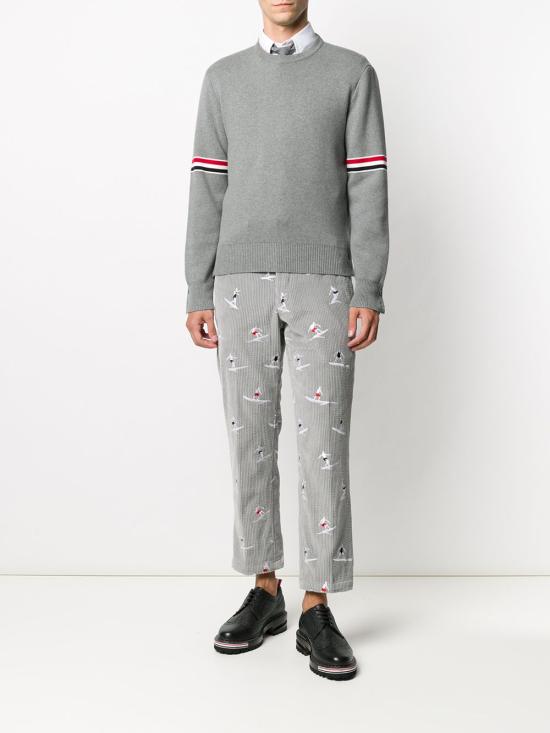 26SS 톰브라운 자카드 RWB 암밴드 니트 MKA326AY3001055 LGRAY DOM - THOM BROWNE