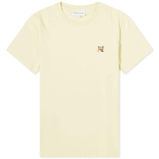  메종키츠네 폭스 헤드 패치 레귤러 티셔츠 LM00104KJ0008 P712 CHALK YELLOW DOM